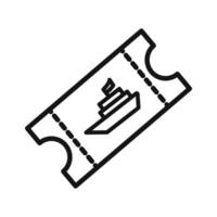 cruise ship Ticket icon mark in filled style vector
