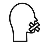 discrimination or censorship icon mark in filled style vector