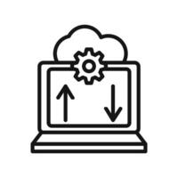 Data Migration icon mark in filled style vector