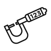 digital micrometer icon mark in filled style vector