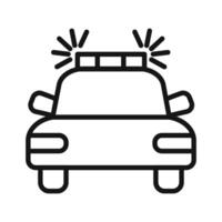 Flashing police car icon mark in filled style vector