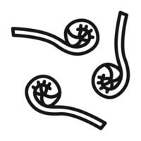 fiddleheads icon mark in filled style vector