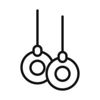 Gymnastic ring icon mark in filled style vector
