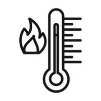 Fire temperature icon mark in filled style vector