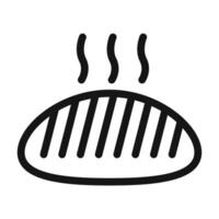 fresh bread icon mark in filled style vector