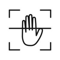 Hand scan icon mark in filled style vector