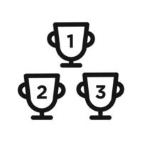 First second Third prize trophy cup icon mark in filled style vector