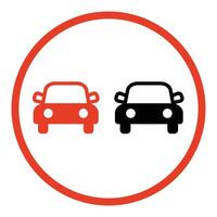 No overtaking icon mark in filled style vector