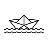paper boat icon mark in filled style vector