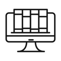 Online library icon mark in filled style vector