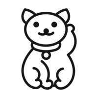 maneki neko doodle icon mark in filled style vector