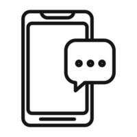 Message phone icon mark in filled style vector