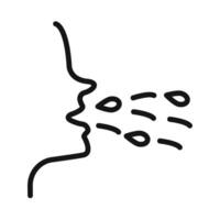 man coughs icon mark in filled style vector