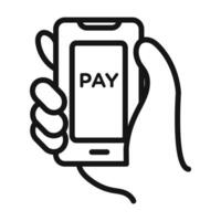 mobile payment icon mark in filled style vector