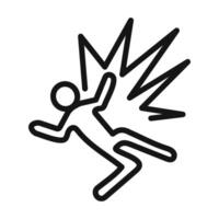 man fall down icon mark in filled style vector