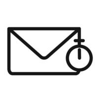 Mail related icon mark in filled style vector