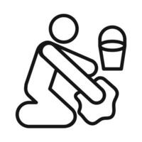 Mopping floors icon mark in filled style vector