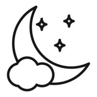 moon outline icon mark in filled style vector
