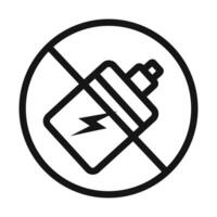 No Electronic Vaping icon mark in filled style vector