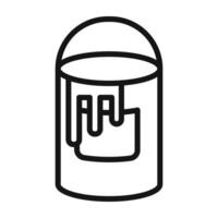 paint bucket icon mark in filled style vector