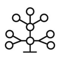 Phylogenetic tree icon mark in filled style vector