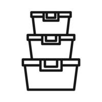 plastic Food container icon mark in filled style vector