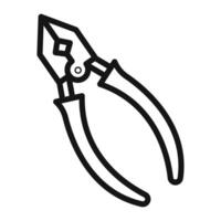 Plumber pliers icon mark in filled style vector