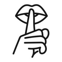 Please do quite pssst icon mark in filled style vector