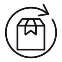 product return Box icon mark in filled style vector