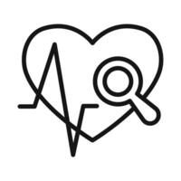 pulse heart check up icon mark in filled style vector