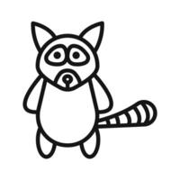 racoon icon mark in filled style vector