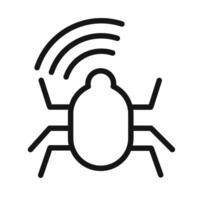 Radio spy bug icon mark in filled style vector