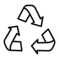 Recycle icon mark in filled style vector
