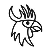 rooster head icon mark in filled style vector
