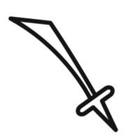 samurai sword icon mark in filled style vector