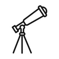 Telescope on tripod icon mark in filled style vector