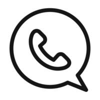 Telephone phone call icon mark in filled style vector