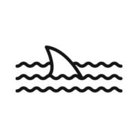 shark fin icon mark in filled style vector