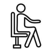 sitting icon mark in filled style vector