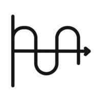 sinusoid icon mark in filled style vector