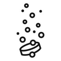 soluble tablet icon mark in filled style vector