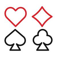 Suit playing card icon mark in filled style vector