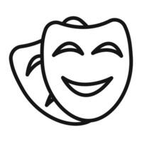 Theatrical mask icon mark in filled style vector
