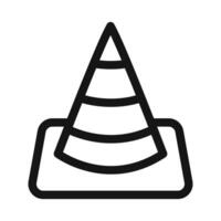 Traffic cone icon mark in filled style vector