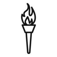 Torch flame icon mark in filled style vector