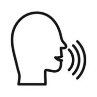 Voice recognition icon mark in filled style vector