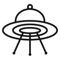 ufo flying icon mark in filled style vector
