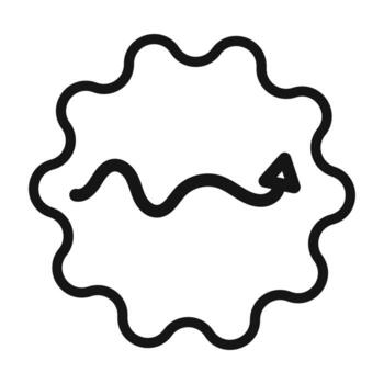 undulating arrow icon mark in filled style vector