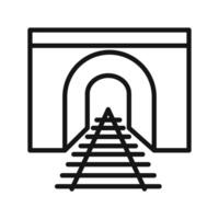 Tunnel mining industry icon mark in filled style vector