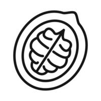 Walnut icon mark in filled style vector